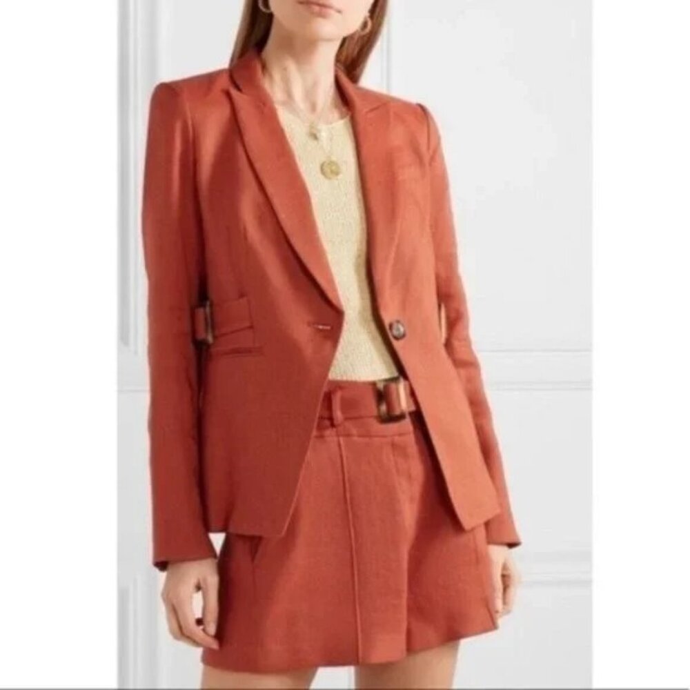 Veronica Beard Baltazar Linen Peplum Dickey Jacket Size 8